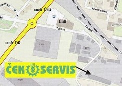 ČEKOSERVIS spol. s r.o. - lokalizace sídla provozovny - Tovární ul., Lovosice